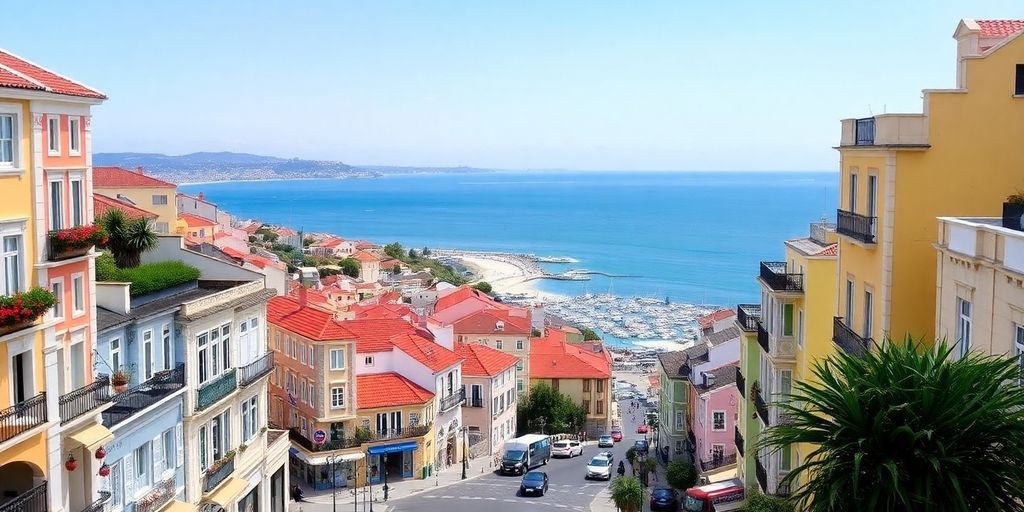 Charming streets and coastal views of Cascais, Portugal.