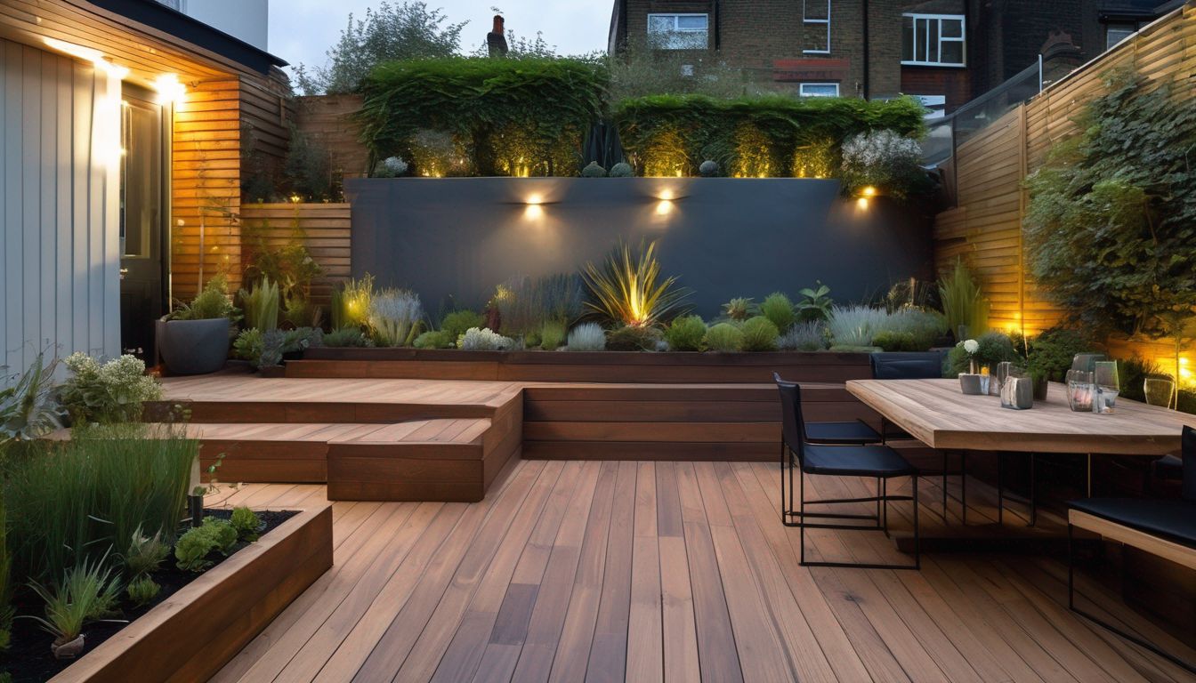 multi-level decking small London garden