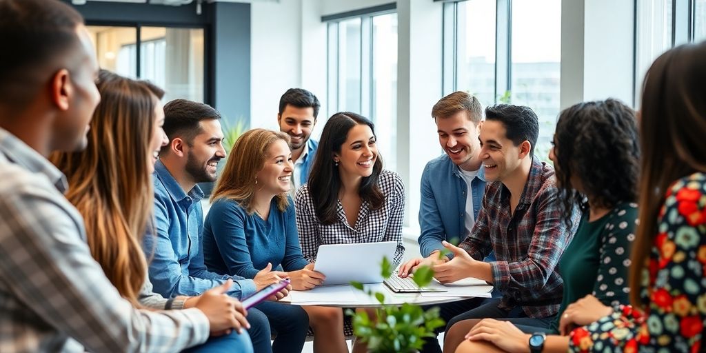 Equipo colaborando, aprendiendo y creciendo en un entorno canadiense.