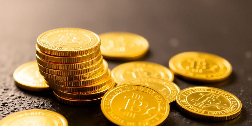Shining gold coins