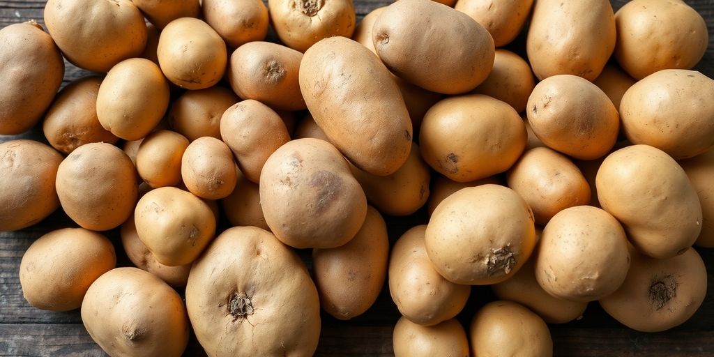 Verschil tussen gewone en biologische aardappelen.