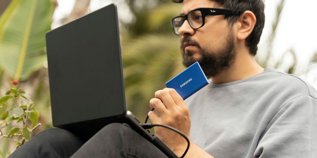 a person with a laptop