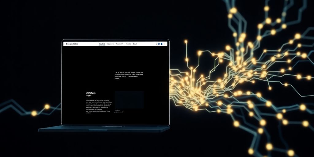 Elegant website architecture with glowing backend connections.