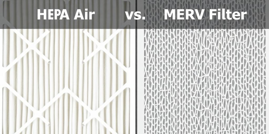 HEPA filter beside a MERV filter.