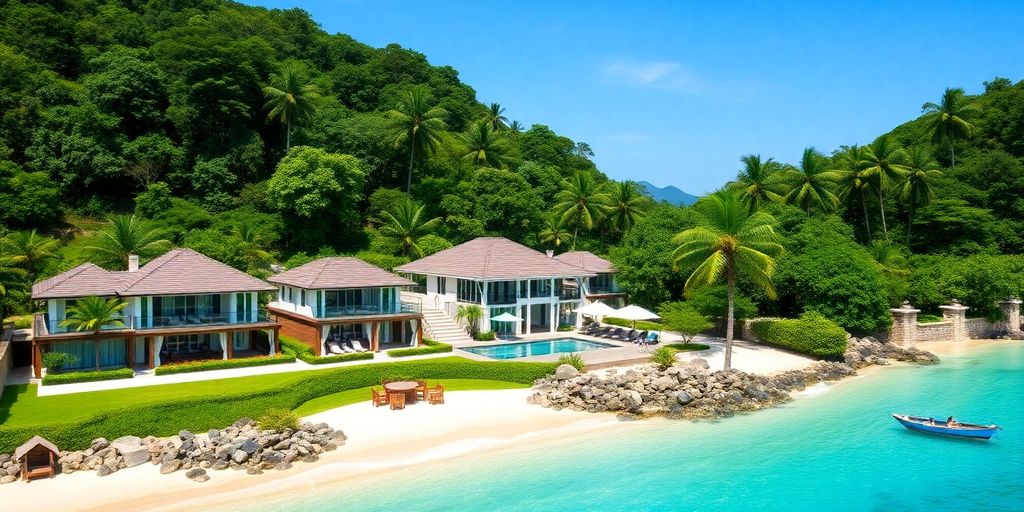 Luxurious villas overlooking Bangtao Beach in Phuket.