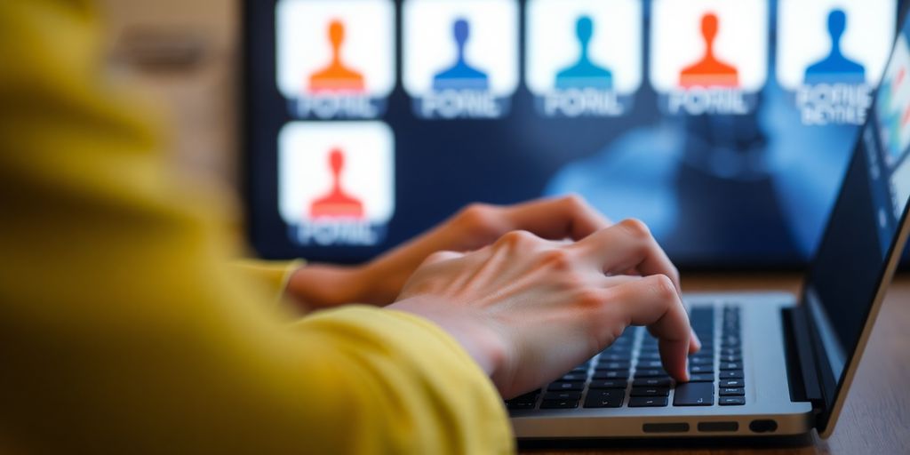 Un individu utilisant un ordinateur portable pour gérer sa réputation.
