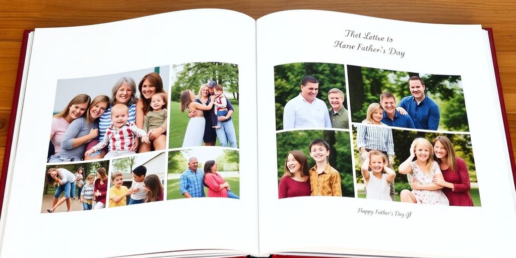 Custom photo book with family pictures and memories.
