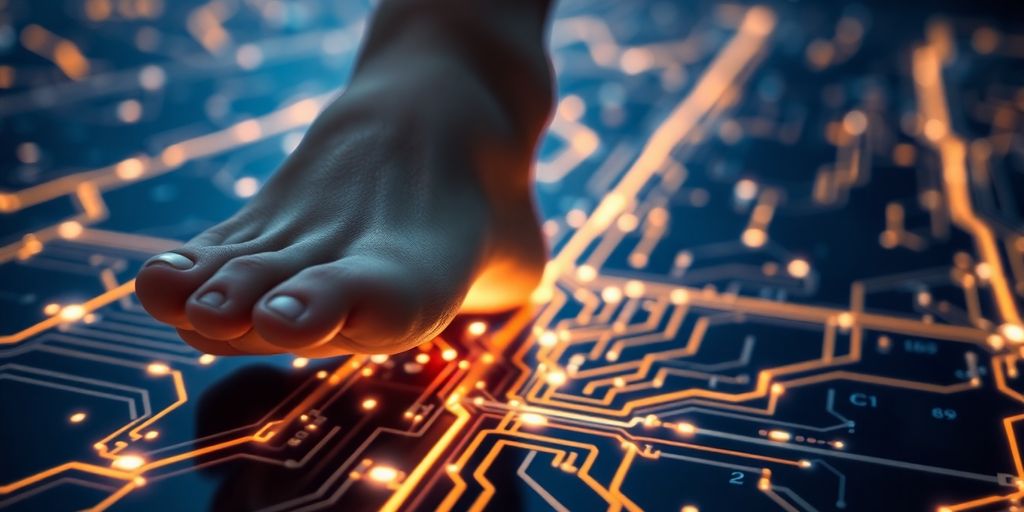 Footprints on a digital circuit board