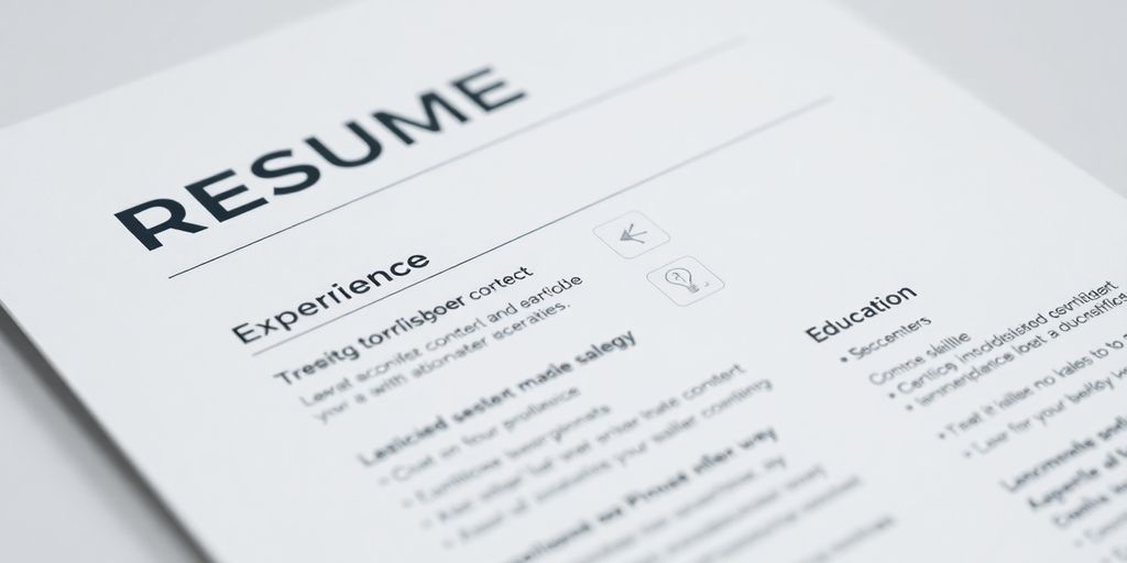 Illustrative image of a marketing writer's resume.