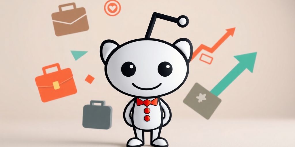 Reddit logo with career icons.