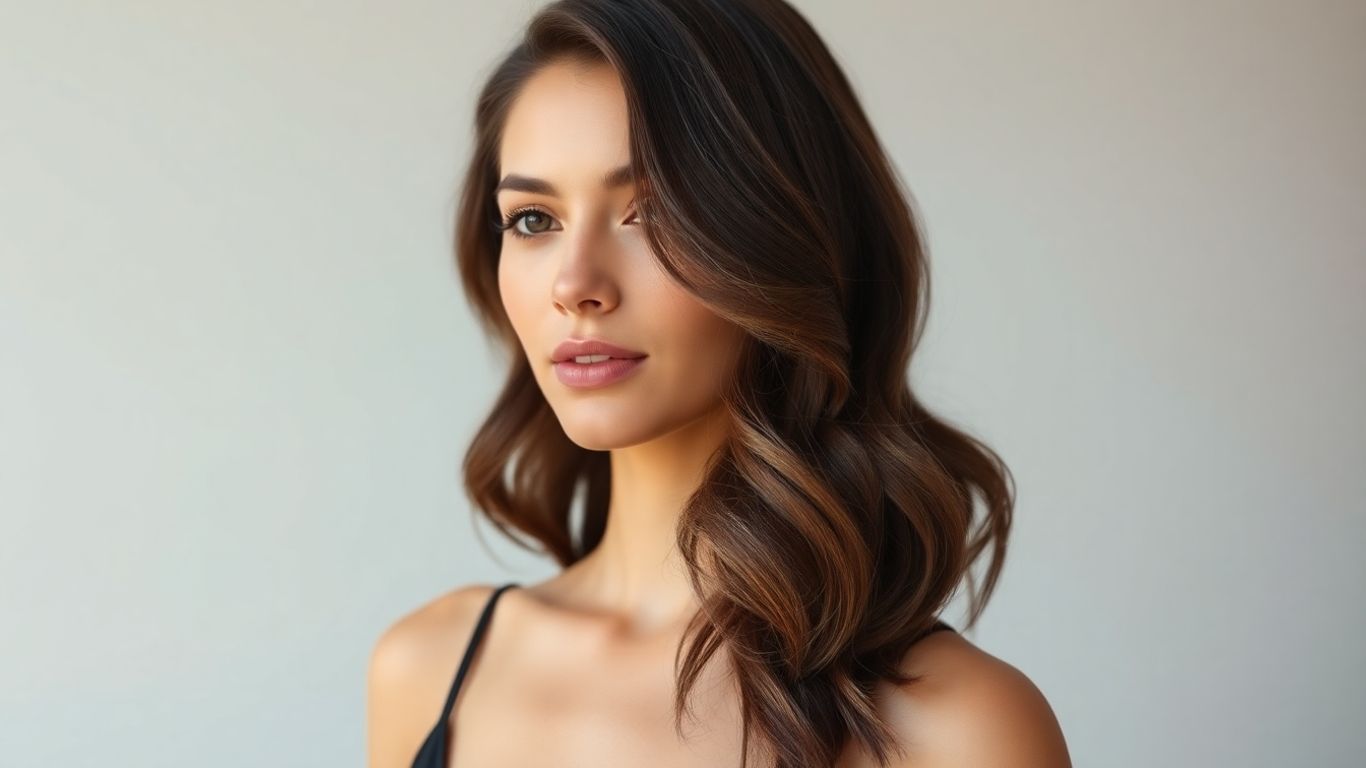 Woman with soft, wavy minimalist hair in natural light.