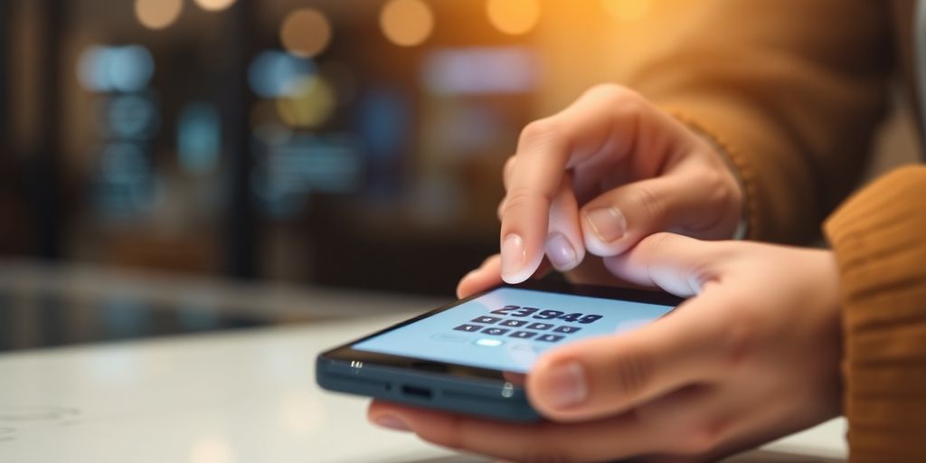 Person entering password on mobile for secure payment.