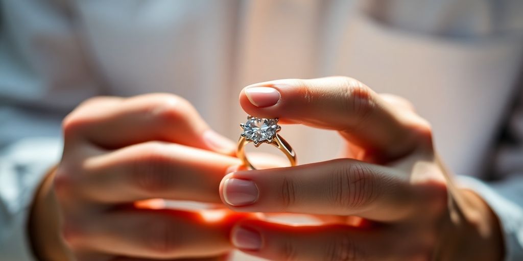Évaluateur de bijoux examinant une bague en diamant.
