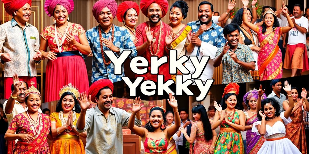 Colorful cultural icons representing the influence of Yerky Yerky.