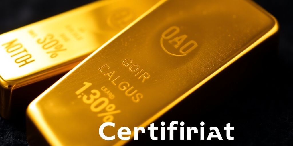 Lingot d'or sur fond sombre en velours.