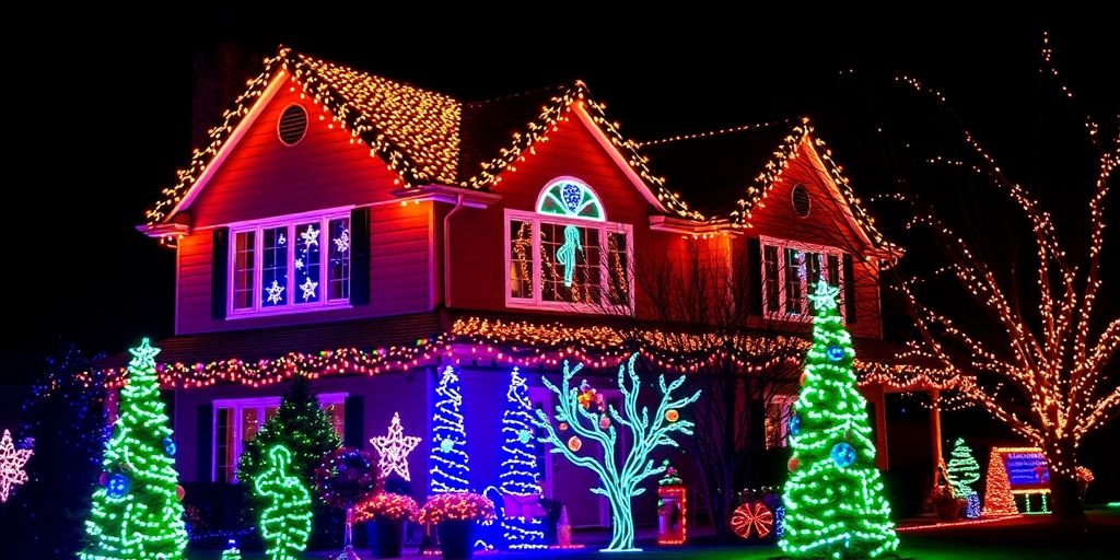 Professionally installed Christmas lights illuminate a Wildwood home.