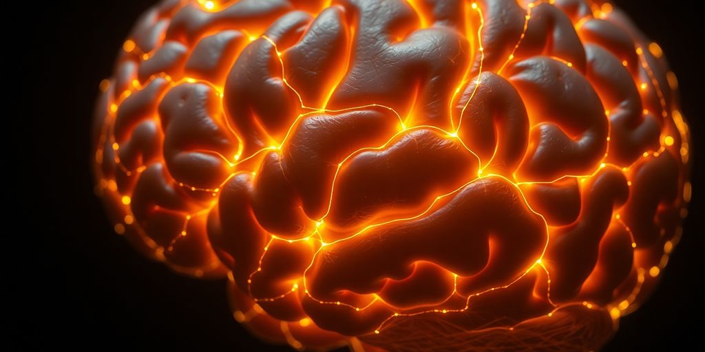 Brain pathways lighting up with dopamine.