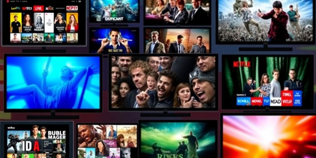 Collage of TV screens showing free streaming content.