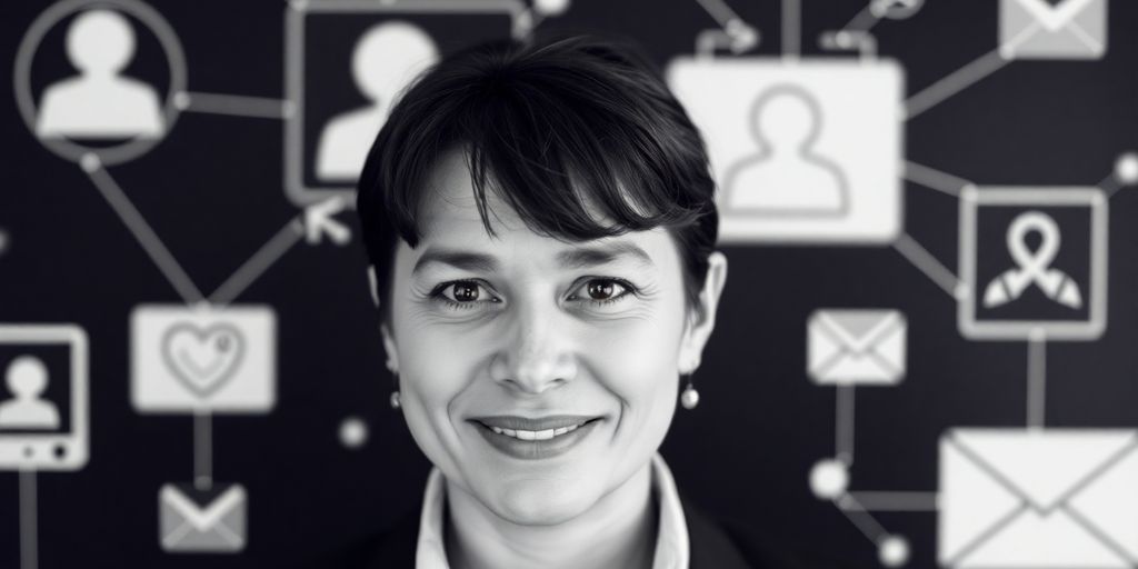 Professional person presenting themselves confidently in black and white.