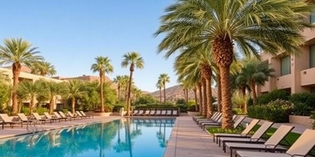 Poolside view of Omni Scottsdale Resort & Spa.