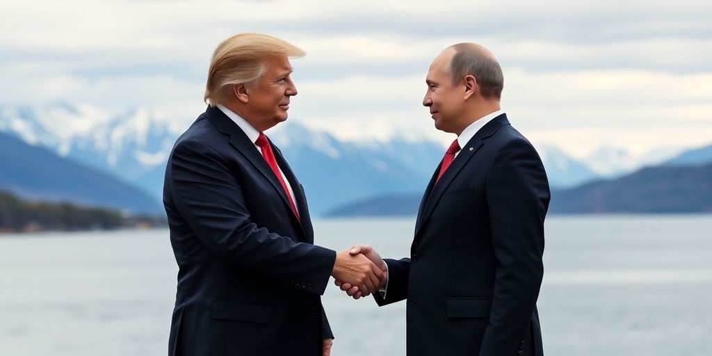 Trump et Poutine se serrant la main.