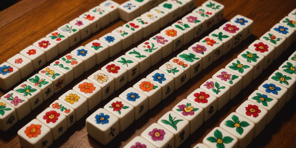 Mahjong tiles with Flowers and Seasons