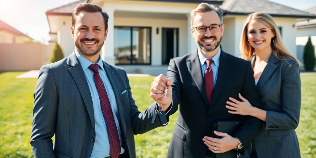 Broker, client, house keys, contract