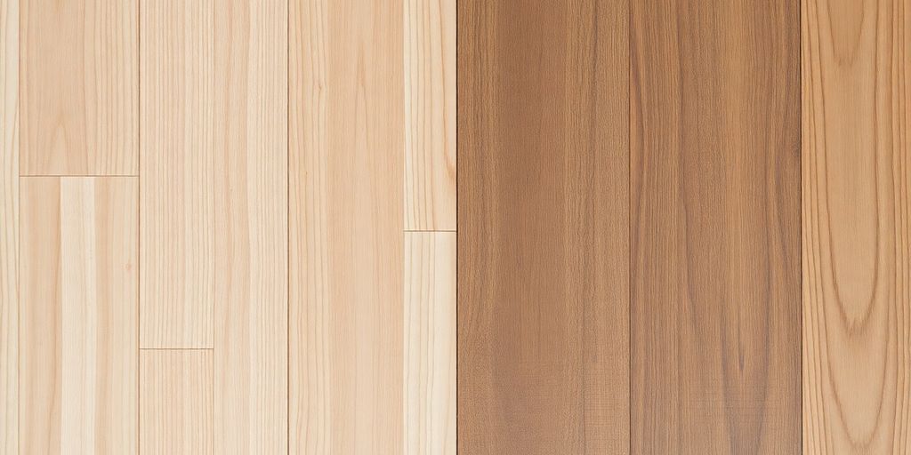 Two contrasting worn wooden floor samples.