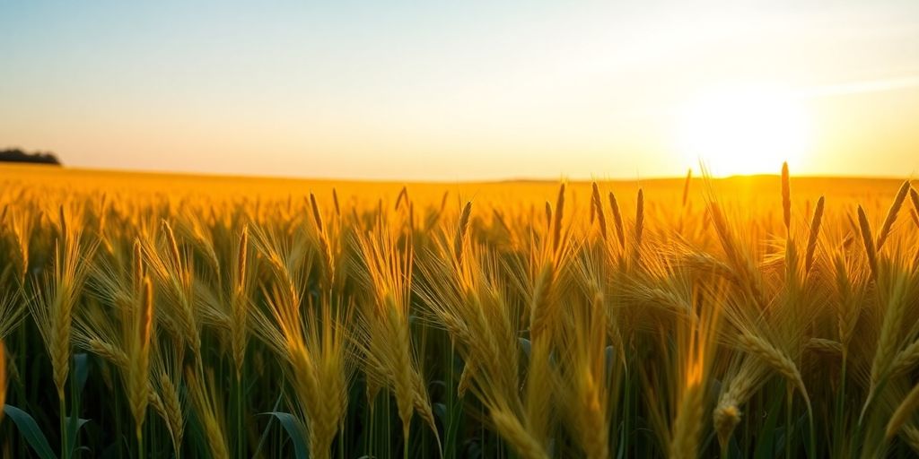 Golden wheat field at sunset, symbolizing kindness and harvest.