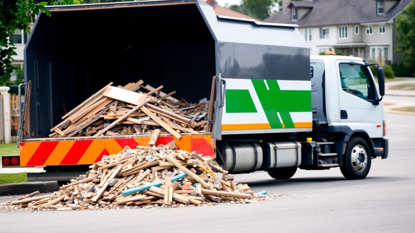 Truck removing construction debris from a Brooklyn Park site.