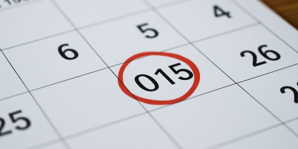 Kalender met een gemarkeerde datum