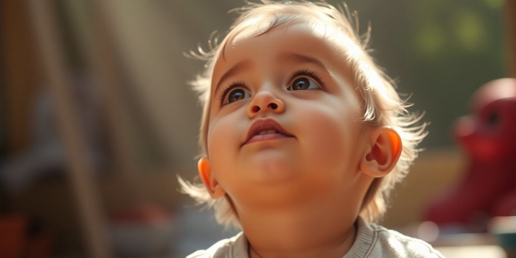 Shy child bravely smiles, radiating inner strength.