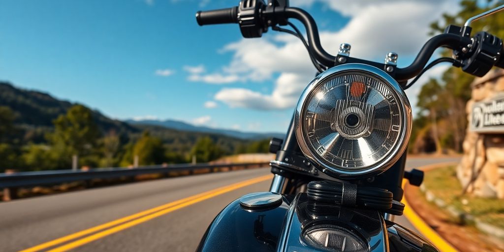 Motorcycle on a scenic road in Douglasville, Georgia.
