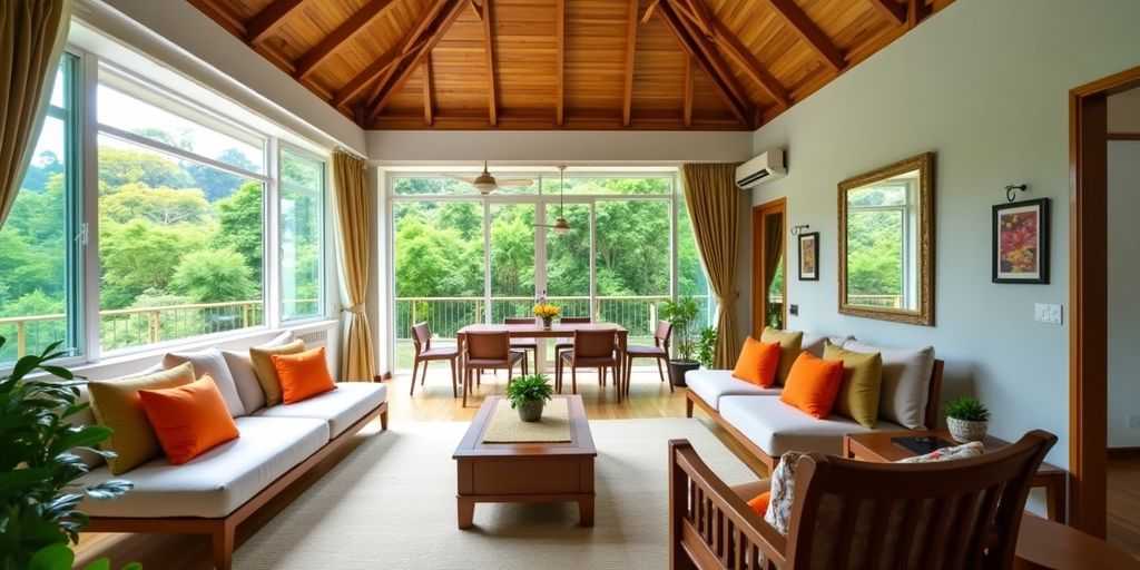 Stylish Phuket rental with tropical decor and natural light.