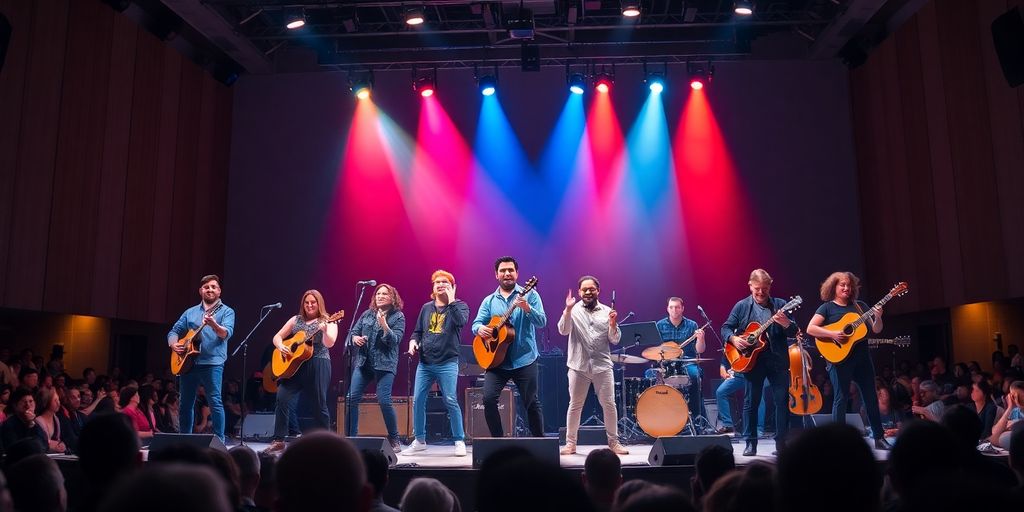 Diverse musicians performing on stage.