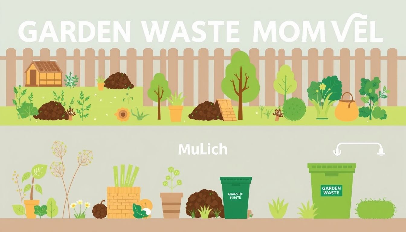 Illustration of garden waste removal methods
