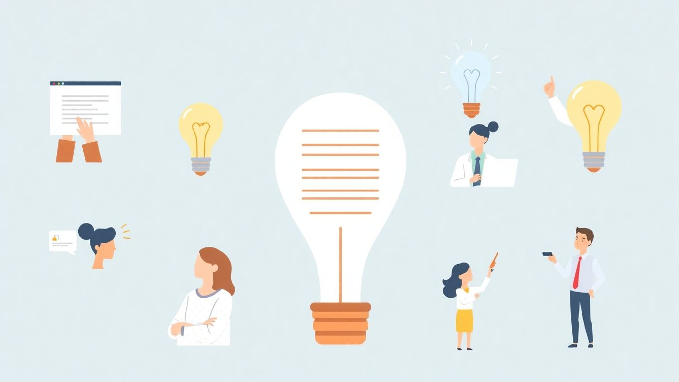 Moderne illustrasjoner av vellykkede forretningsidéer.