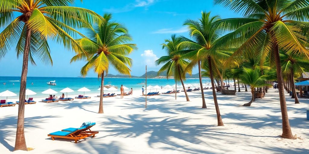 Beachfront view of Chaweng, ideal for Airbnb investment.