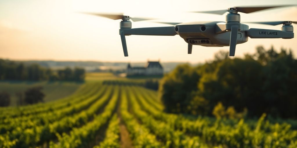 Drone survolant le Val de Loire