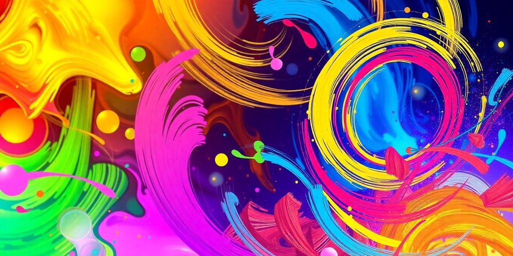 Descubra o Melhor Gerador de Imagens IA para Transformar Suas Ideias em Arte 4 Imagem artística vibrante com cores e designs abstratos.