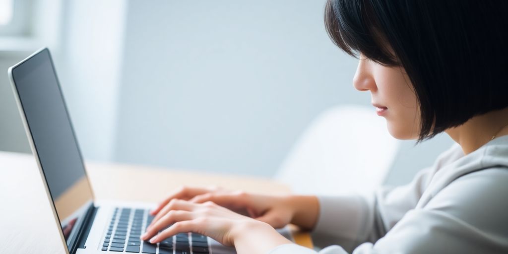 Femme programmeuse sur ordinateur