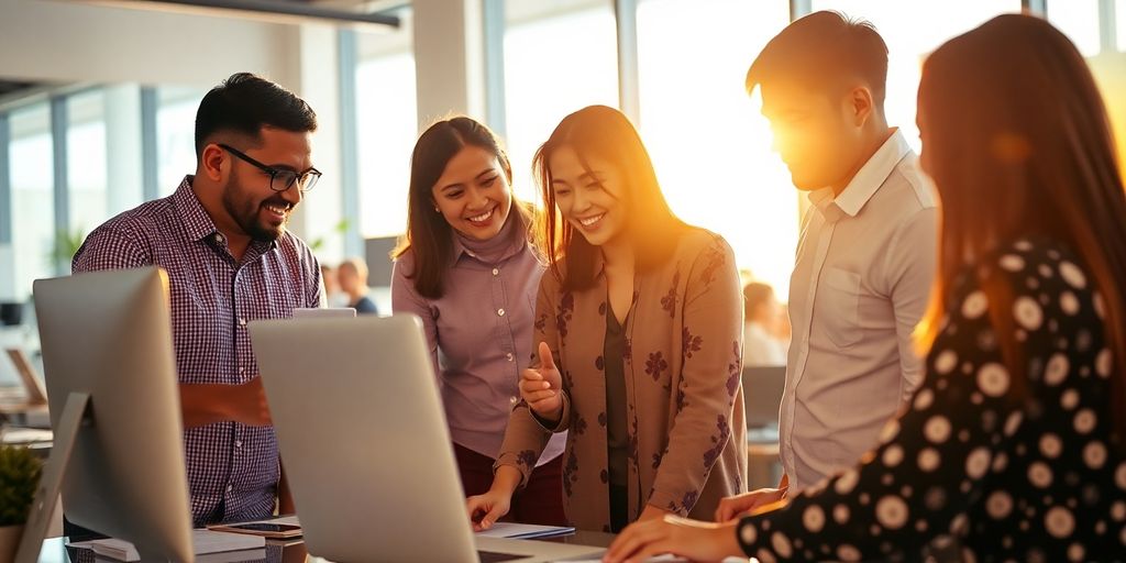 Negocio hispano prosperando en marketing digital.