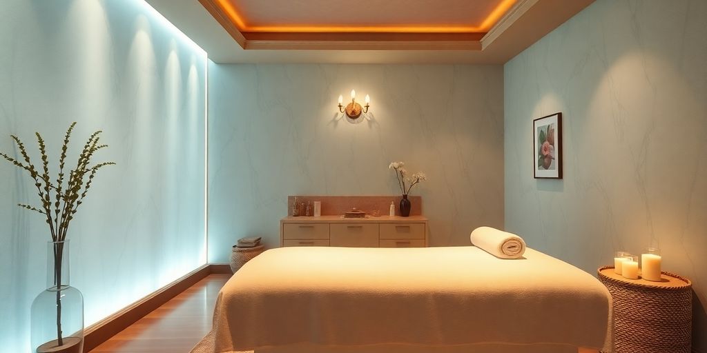 İstanbul'da masaj için huzurlu bir spa ortamı.