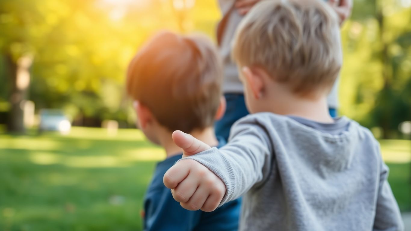 Parent comforting injured child in a park.