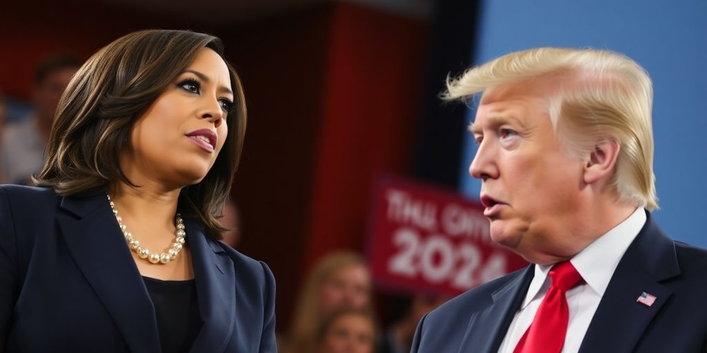 Kamala Harris et Donald Trump lors du débat de 2024.