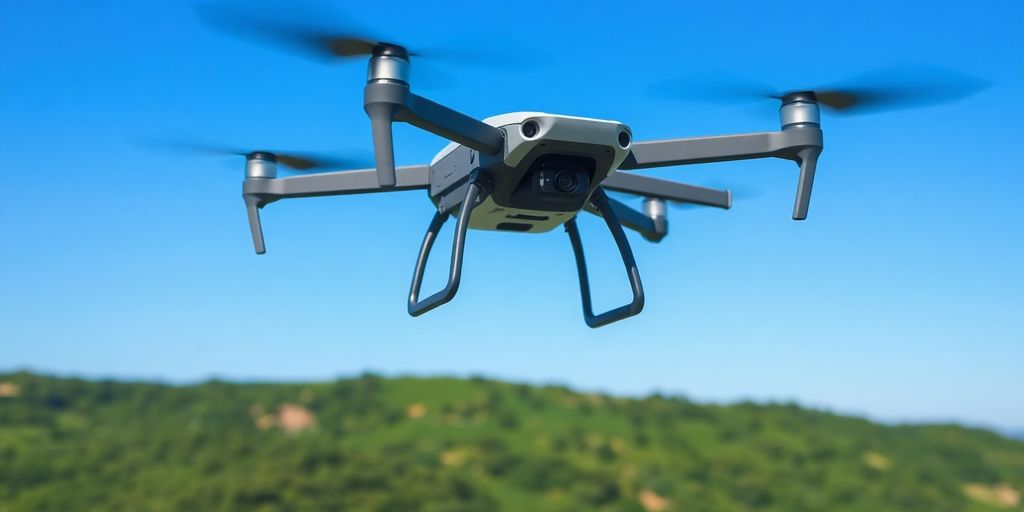 Drone survolant un paysage verdoyant et magnifique.