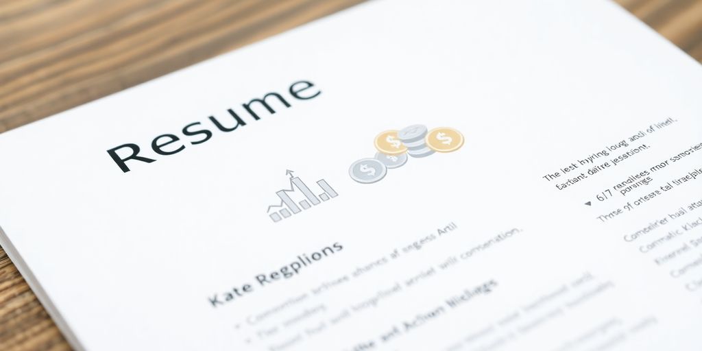 Undergraduate student's resume, finance theme
