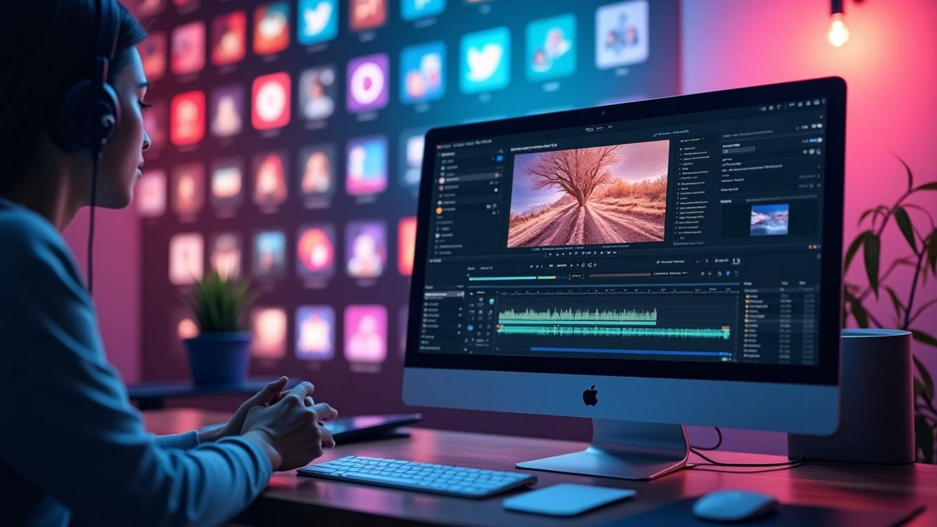 Video editing interface with tools for easy content creation.
