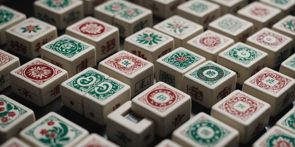Person drawing detailed Mahjong tiles with a fine pen.