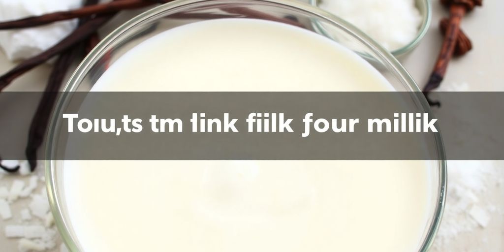 Thickened milk in a bowl with vanilla beans.